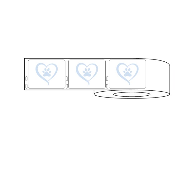 Dymo Prescription Label w/Heart-Paws Print2-3/4" x 2-1/8" White w/Blue